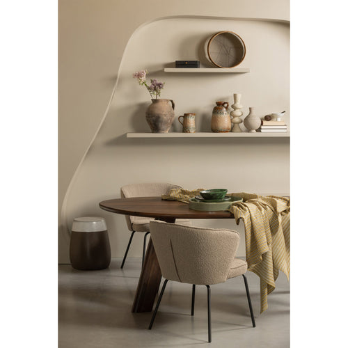 WOOOD eetkamerstoelen Admit - Bouclé - Beige - Set van 6 - vtwonen shop