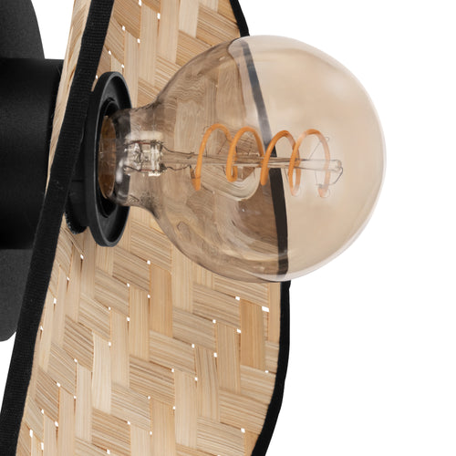 EGLO wandlamp Marywell - e27 - hout - zwart/bruin