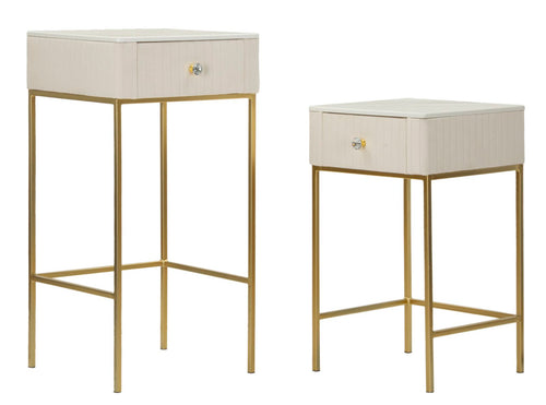 Mauro Ferretti tafel - set van 2 - 45x90-40x70 cm - crème