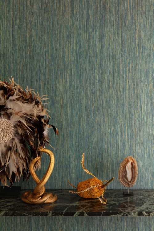 Masureel behang met structuur groen - 53 cm x 10.05 m - 630069