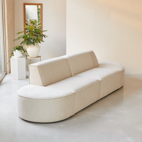 Tikamoon Modulaire 2/3-zitsbank in beige stof - Beige