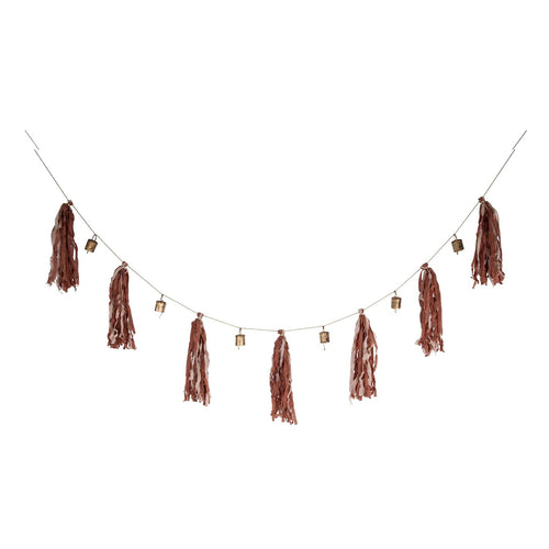 Return to Sender Slinger 2 m roestbruin met roze  katoen - Bohemian style - vtwonen shop