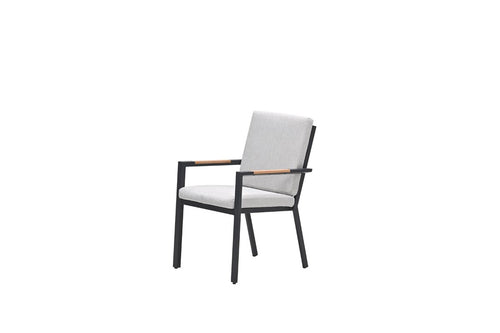 Felini dining fauteuil - carbon black -  valley sand - light teaklook - vtwonen shop