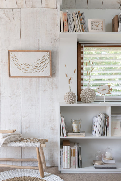 J-Line bank Wave - hout/zeegras - naturel/wit - vtwonen shop