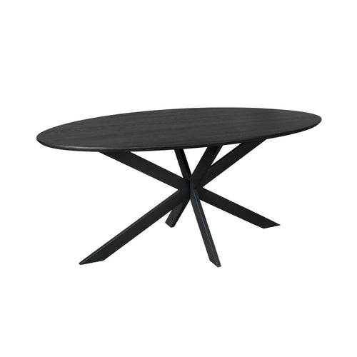 Starfurn Eettafel Ferris - Ovaal Zwart Hout - 180x90x76cm