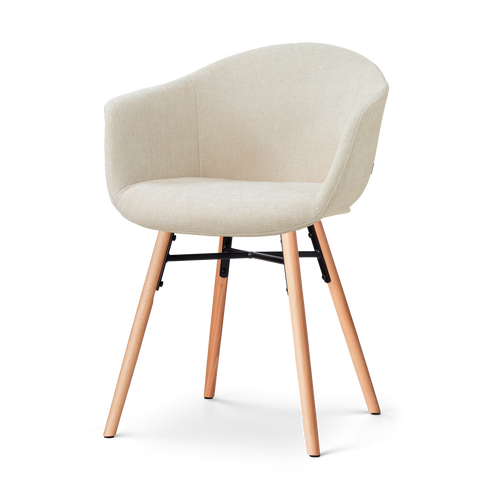 Nolon Nena-Otis Eetkamerstoel Cotton Beige - Armleuning - Stof - vtwonen shop