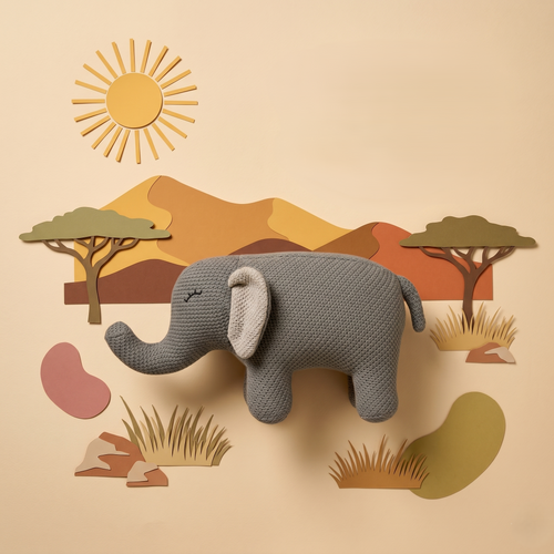 Pintado & Lacado knuffeldier Olifant - grijs - 48 cm