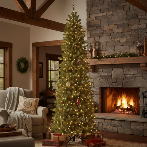 Black Box Trees Harma Kunst Kerstboom met Verlichting - Kunstkerstboom H260 x Ø73 cm - met Timer en Dimmer - Groen