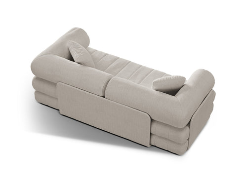 Cosmopolitan Design Converteerbare bank Kemi 3-zits, boucle lichtbeige - 95x206x70cm