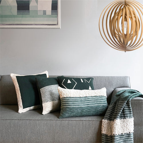 Malagoon kussen Sunset - groen - 50x50cm 100% organisch katoen