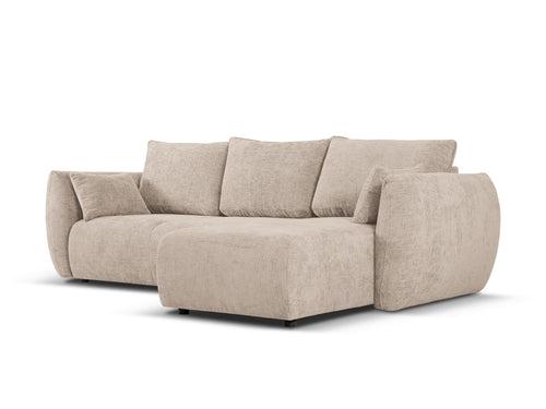 Cosmopolitan Design Converteerbare hoekbank rechts met opbergdoos Matera 4-zits, chenille, beige - 173x253x86cm