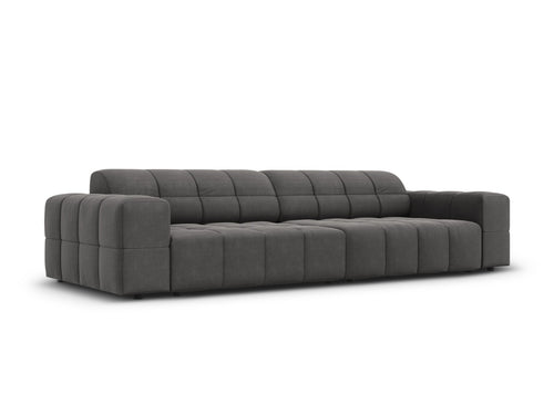 Cosmopolitan Design Bank Chicago 4-zits, flueel grijs - 102x252x78cm