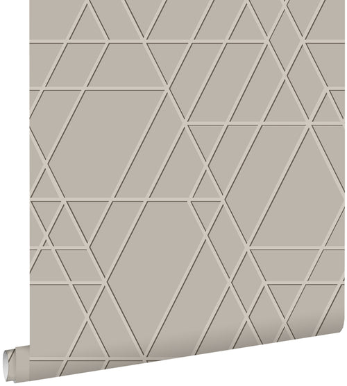ESTAhome behang grafisch 3D motief taupe - 50 x 900 cm - 139600 - vtwonen shop