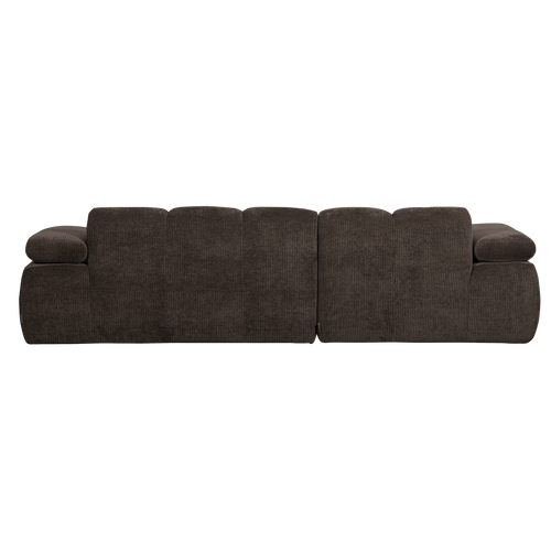 WOOOD chaise longue bank links Mojo - Geweven Ribstof - Bruin - 74x284x160