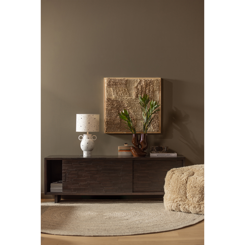 WOOOD vloerkleed Utopia - Wol/Katoen - Naturel - 1x200x200 - vtwonen shop