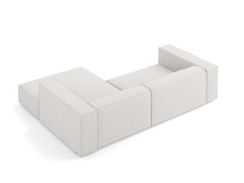 Cosmopolitan Design rechter hoekbank Arendal 3-zits, chenille, lichtgrijs - 166x224x70cm
