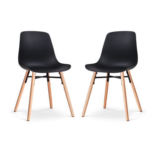 Nolon Nena-Pip Eetkamerstoelen Set van 2 - Zwart - Houten Poten - vtwonen shop