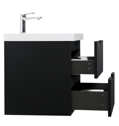 Badplaats Badkamermeubel Set Thermis 60 cm – Mat Zwart – Badmeubel met Wastafel