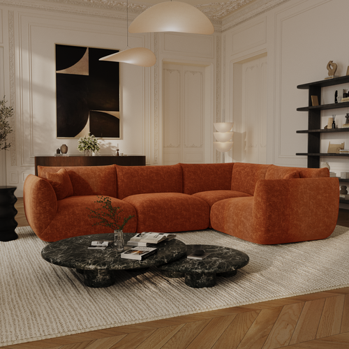 Sia Home - Modulaire hoekbank (rechts) NOOMA - chenillefluweel  302cm