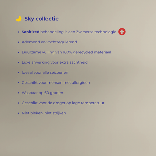 Vitality Pur - Sky 4-Seizoenen Dekbed - 2-delig & Sanitized® - 240x220cm