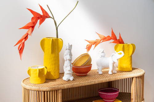 J-Line decoratie Olifant Draagt Baby - polyresin - wit