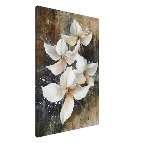 Artfulprints Canvas Vintage white blossoms canvas - 60x90 cm - Wit