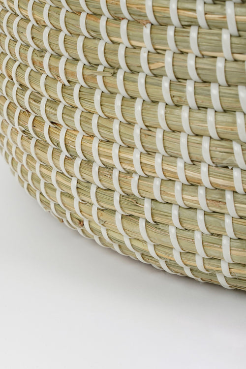 Mica Decorations Milou Opbergmand - Set van 2 - H43 x Ø50 cm - Zeegras - Geel - vtwonen shop