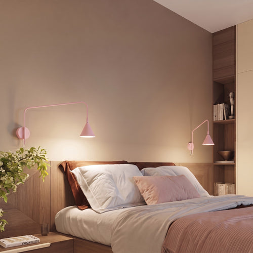 Sollux Lighting Wandlamp NOX 1 roze met schakelaar - 14x61x30cm