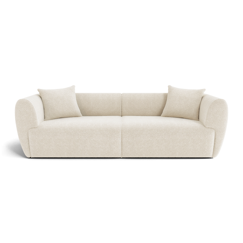 Sia Home - Rechte bank CÔME - Fluweel met structuur - Crème - 230cm