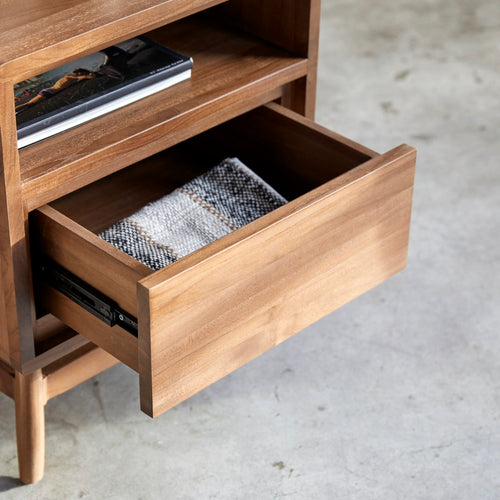 Tikamoon Twist - Massief teakhout nachtkastje - Naturel - vtwonen shop