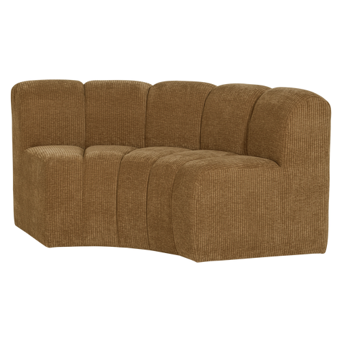 WOOOD eetbank halfronde hoek rugleuning Mojo - Rib - Honinggeel - 83x152x74