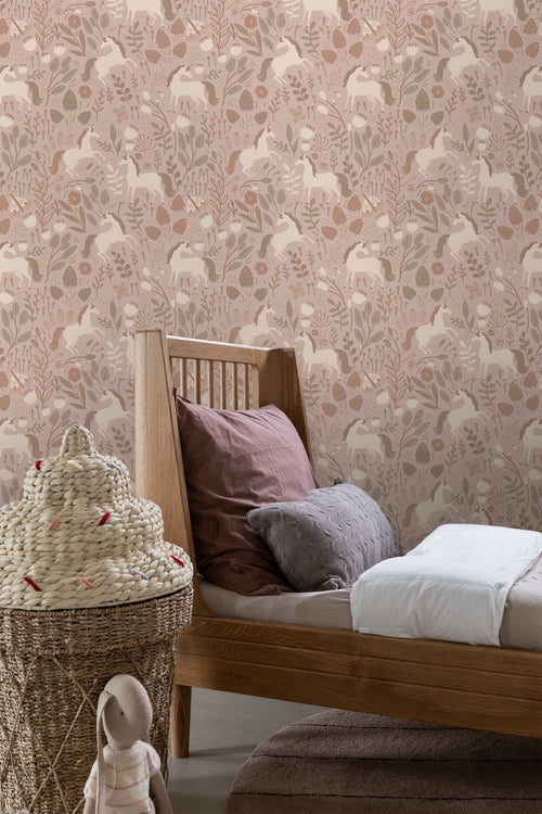 ESTAhome behang unicorns oudroze - 53 cm x 10.05 m - 139876