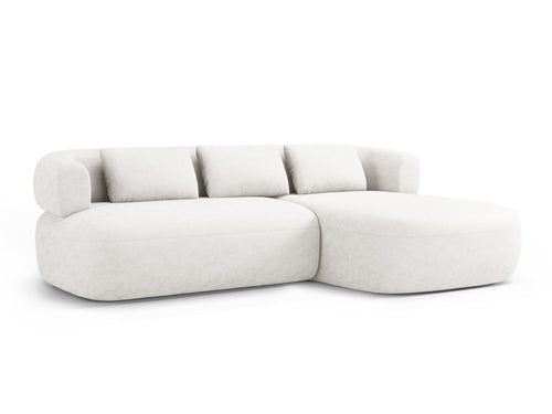 Micadoni rechter hoekbank Jenny 5-zits, chenille lichtbeige - 145x225x73cm