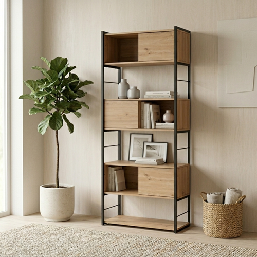 Calicosy - Boekenrek LENNY - licht hout 80x40x196,5 cm