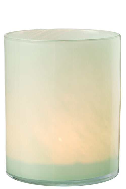 J-Line windlicht Jade - glas - lichtgroen - large - vtwonen shop