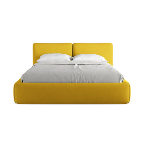 LaMiaSofa Bed met opbergruimte Milano - chenille stof - mosterd - 180x228x82