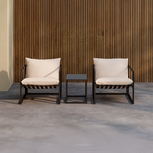 Nest outdoor Ebba Loungeset 3 Delig Met Zitkussens - Zwart - vtwonen shop