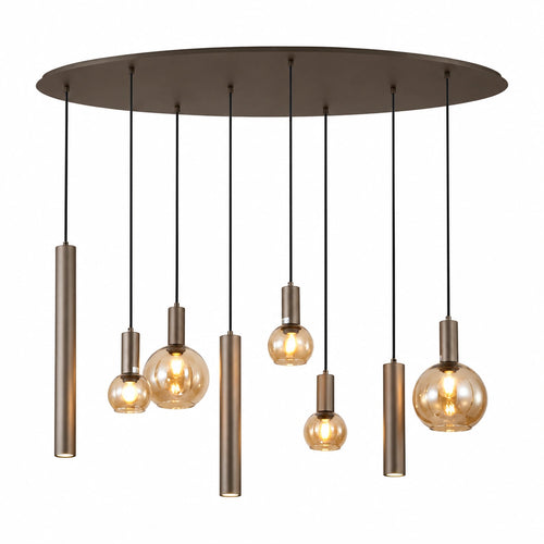 Searchlight hanglamp Lyon - 8 lichts - 140  x 120   cm - brons