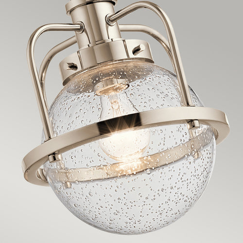 Elstead Kichler Triocent Globe Pendel Plafondlamp Gepolijst Nikkel, IP44
