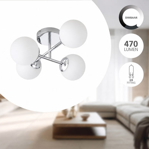 EGLO plafondlamp Castrovido - badkamer - chroom
