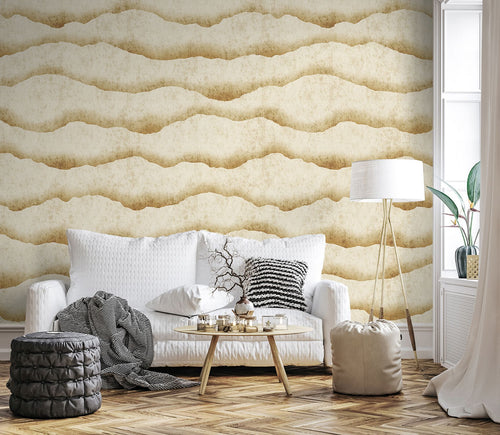 Sanders & Sanders fotobehang gelaagd marmer steen warm beige - 212 x 280 cm - 640861