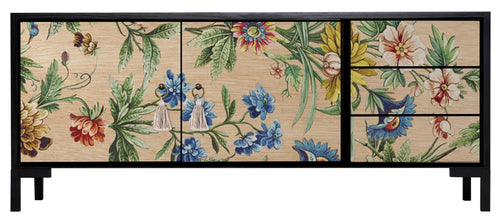 Meubel TV 2 deuren 3 lades JAN gelakt MDF met bloemenprint - vtwonen shop