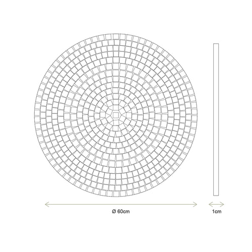 vtwonen - Wandspiegel Mozaïek - Rond - Transparant - 60cm - vtwonen shop