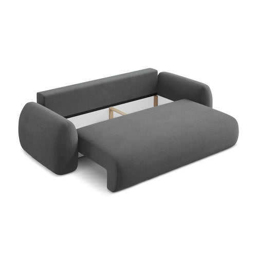 LaMiaSofa 3-zits slaapbank Ferretti - bouclé - donkergrijs - 266x121x95