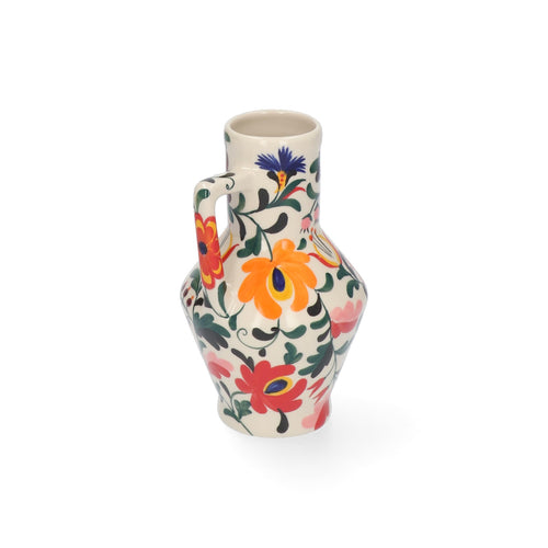 Return to Sender Vaas 15 cm Bed of flowers print handgeschilderd met handvat