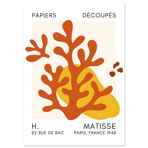 Artfulprints  Matisse - Abstract coral orange   poster A4 21x29.7 cm - vtwonen shop