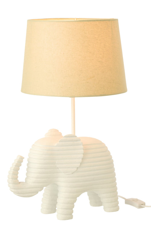 J-Line tafellamp Gestreept - polyresin - wit