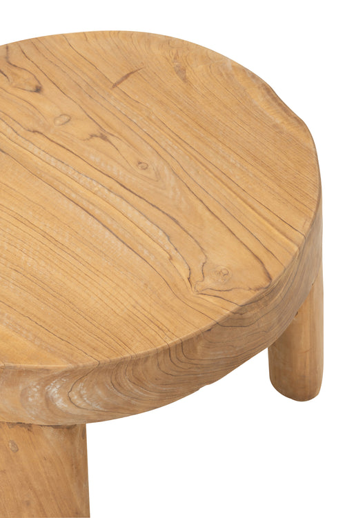 J-Line tafel Rond Teak - hout - naturel - set van 2 - vtwonen shop