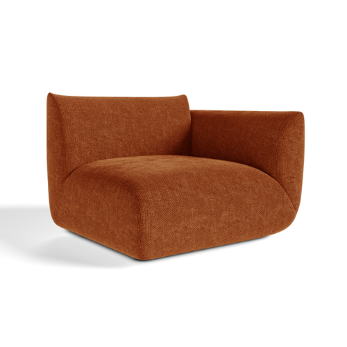 Sia Home - Rechthoekige hoekmodule NOOMA - chenillefluweel terracotta 108cm