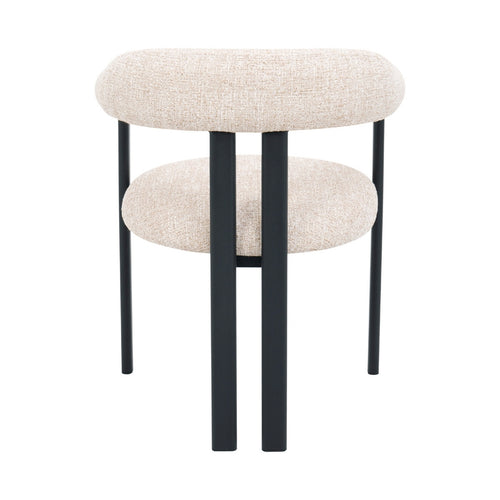 DÉJA Living Eetkamerstoel Odense - Stof - Beige/Zwart - Set van 2